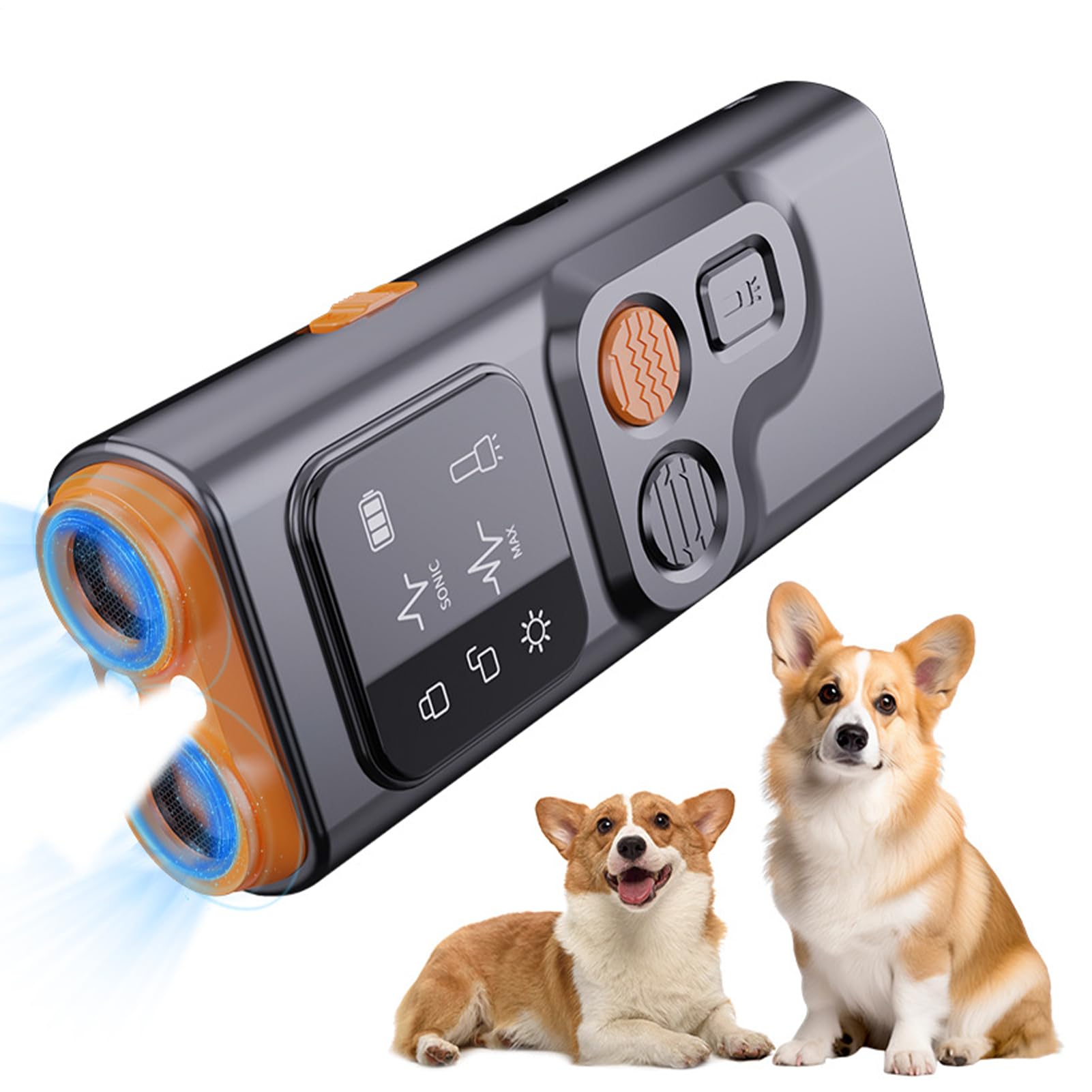Dispositivo Anti-Abbaio per Cani | Dispositivo di Addestramento Ricaricabile con Display HD e Torcia LED, Ferma i Cattivi Comportamenti senza Urlare o Colpire