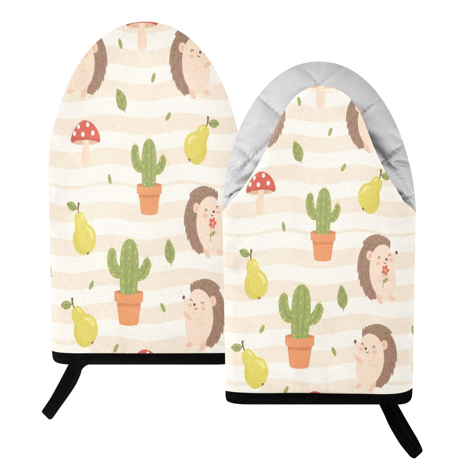 BURSTDDY Cactus Hedgehog Oven Mitt,Heat Resistant Kitchen Mitts for Cooking