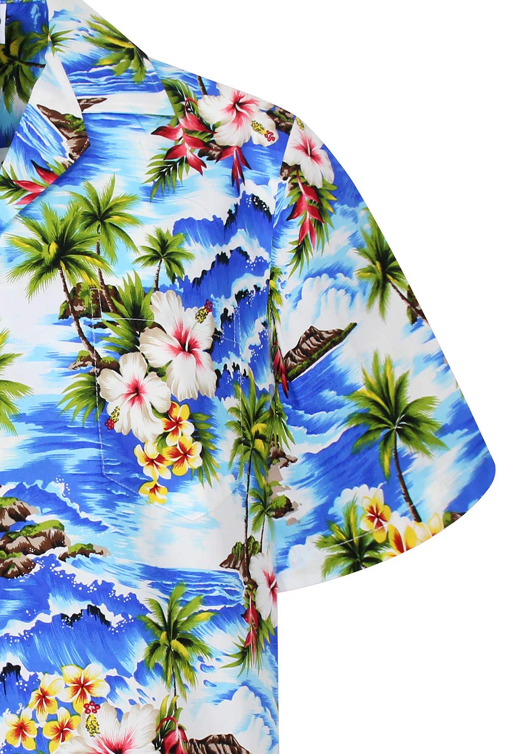 Pacific Legend Originale Camicia-Hawaiana Uomo Manica-Corta Elegante Palme Onda Spiaggia Unisex