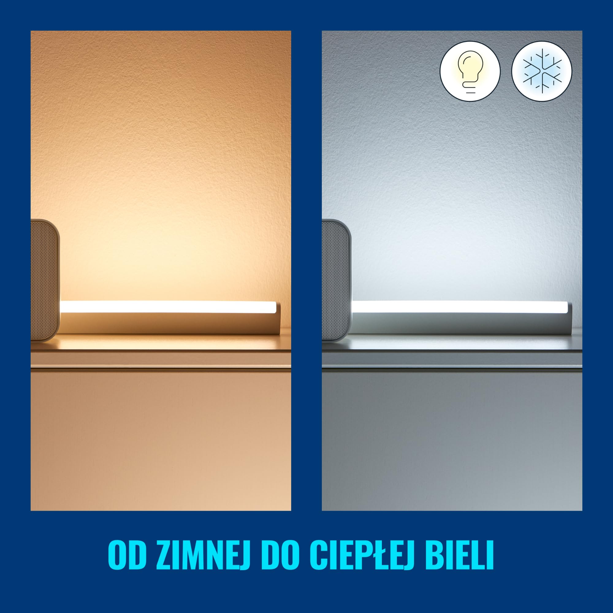 WiZ Inteligentna lampa Linear Bar, Wi-Fi, wiele odcieni bieli, szeroka paleta kolorów, sterowanie aplikacją