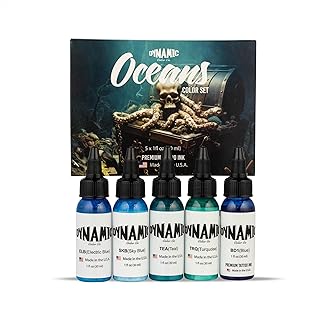 Dynamic Color Co - Oceans Tattoo Ink Color Set, 1oz Bottles Blue Ink Inc...