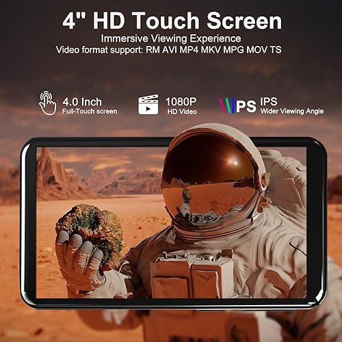 Miniatura 4 de Reproductor de MP3 con Bluetooth y WiFi, reproductor de música con pantalla táctil de 4 pulgadas con Spotify, Play Store, Pandora, Audible, Yaxa