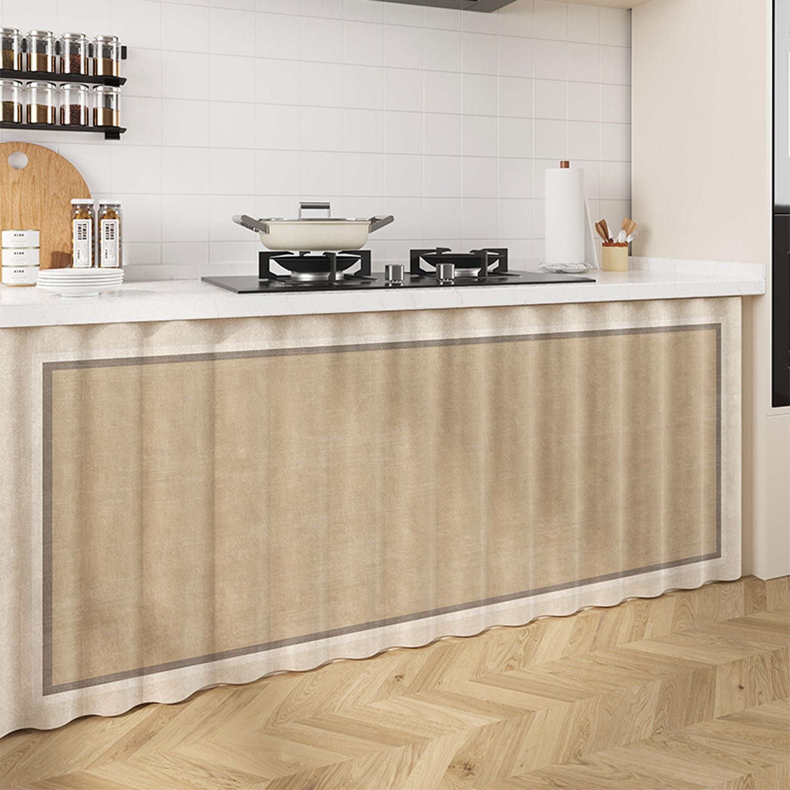Rideau d'armoire,Rideau en Tissu Anti-poussière,Rideau Anti-poussière pour étagères,Cuisine Rideau,Rideaux Courts De Cuisine Pliables,Ombrage,Ventilation,pour Cuisine,café