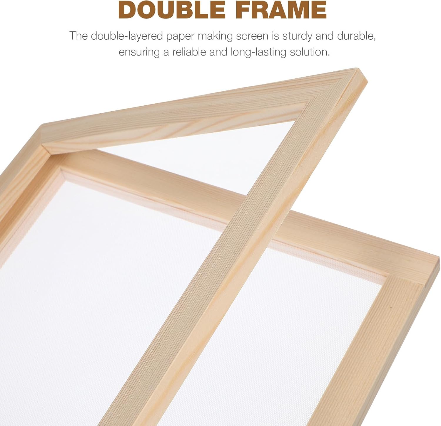 VILLCASE 3Pcs Paper Making Frames, Paper Making Screens Wooden Frame Mould Supplies Mould and Deckle for, DIY Crafts