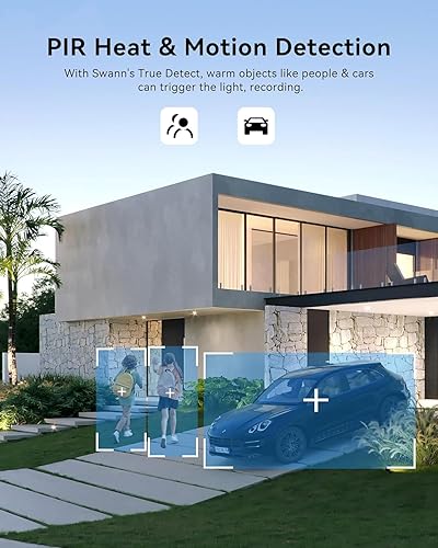 Vista 4 de SWANN Master 4K Sistema de cámara de seguridad para el hogar de 8 canales, NVR de 1 TB, 4 cámaras IP PoE al aire libre, CCTV de vigilancia con cable