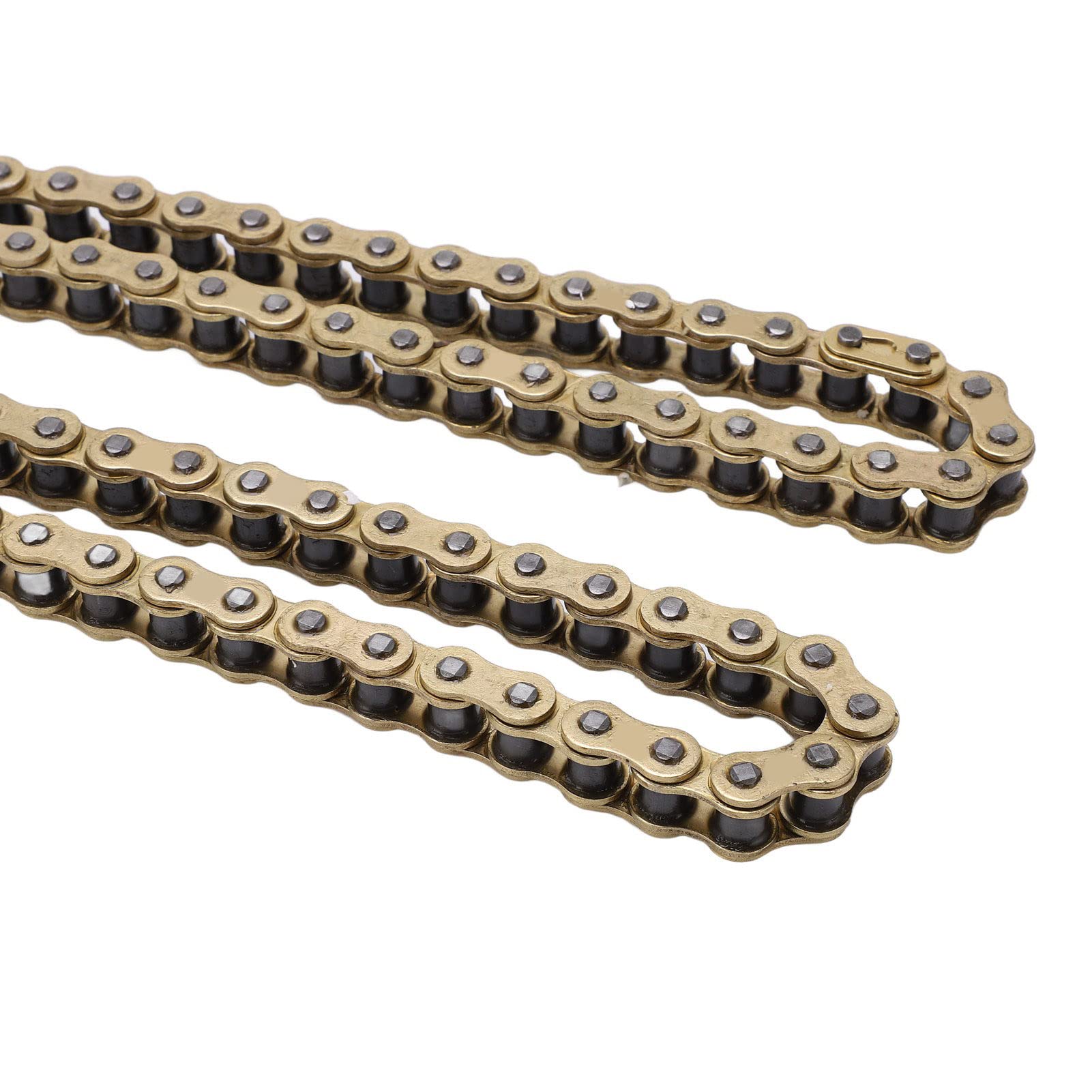 Buachois Cadena de Transmisión de Motocicleta 428, Cadena de Motocicleta de Acero Al Carbono Dorado de 104 Eslabones para Actualización de Reparación de Motocicleta ATV