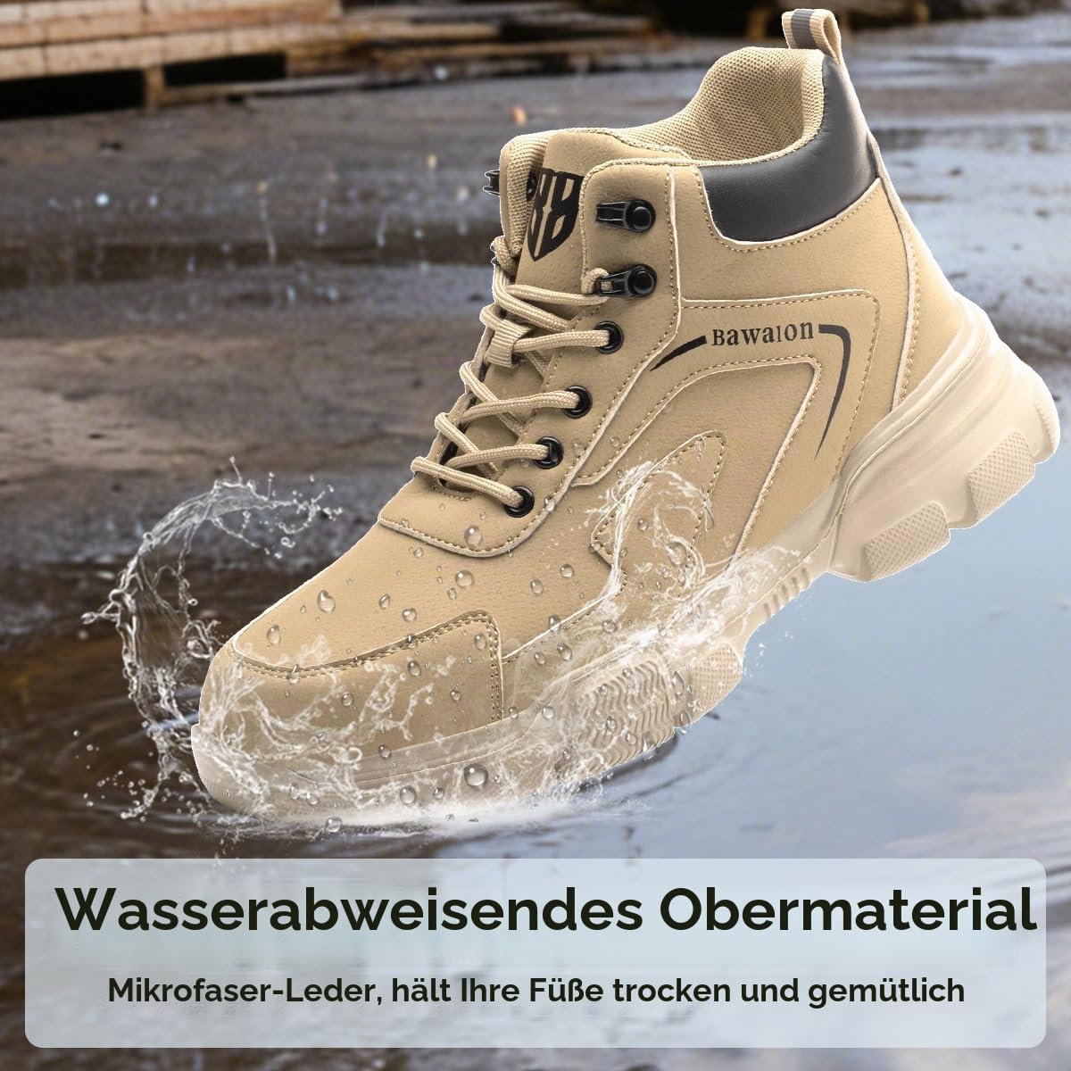 Sicherheitsschuhe Herren Leicht Sicherheitsstiefel Herren Damen Wasserdicht Arbeitsschuhe mit Stahlkappe