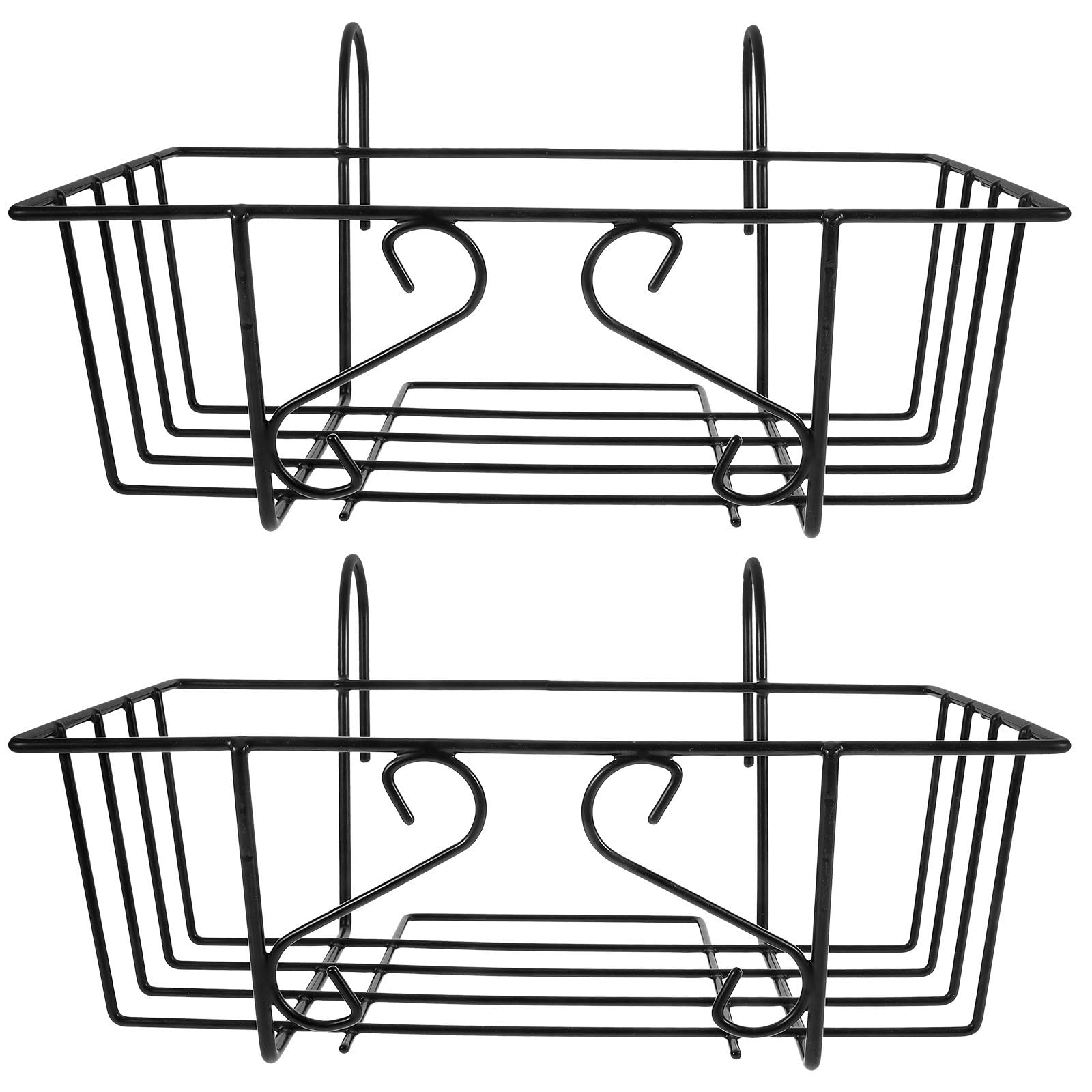 Soporte para Macetas Colgantes de Hierro Negro 2 Piezas, Práctico y Fácil de Usar, Adecuado para Balcón y Vallas de Jardín