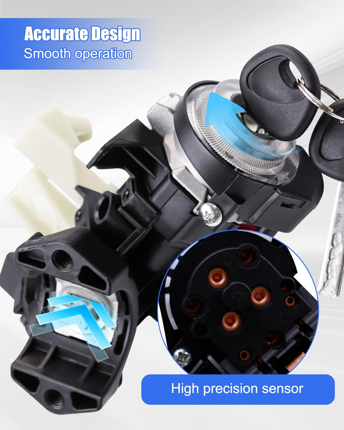 Ignition Lock Switch Assembly with 2 Keys Replace 81910-B2100, Ignition Switch Housing and Lock Cylinder Fits for Kia Soul Soul EV 2014-2019