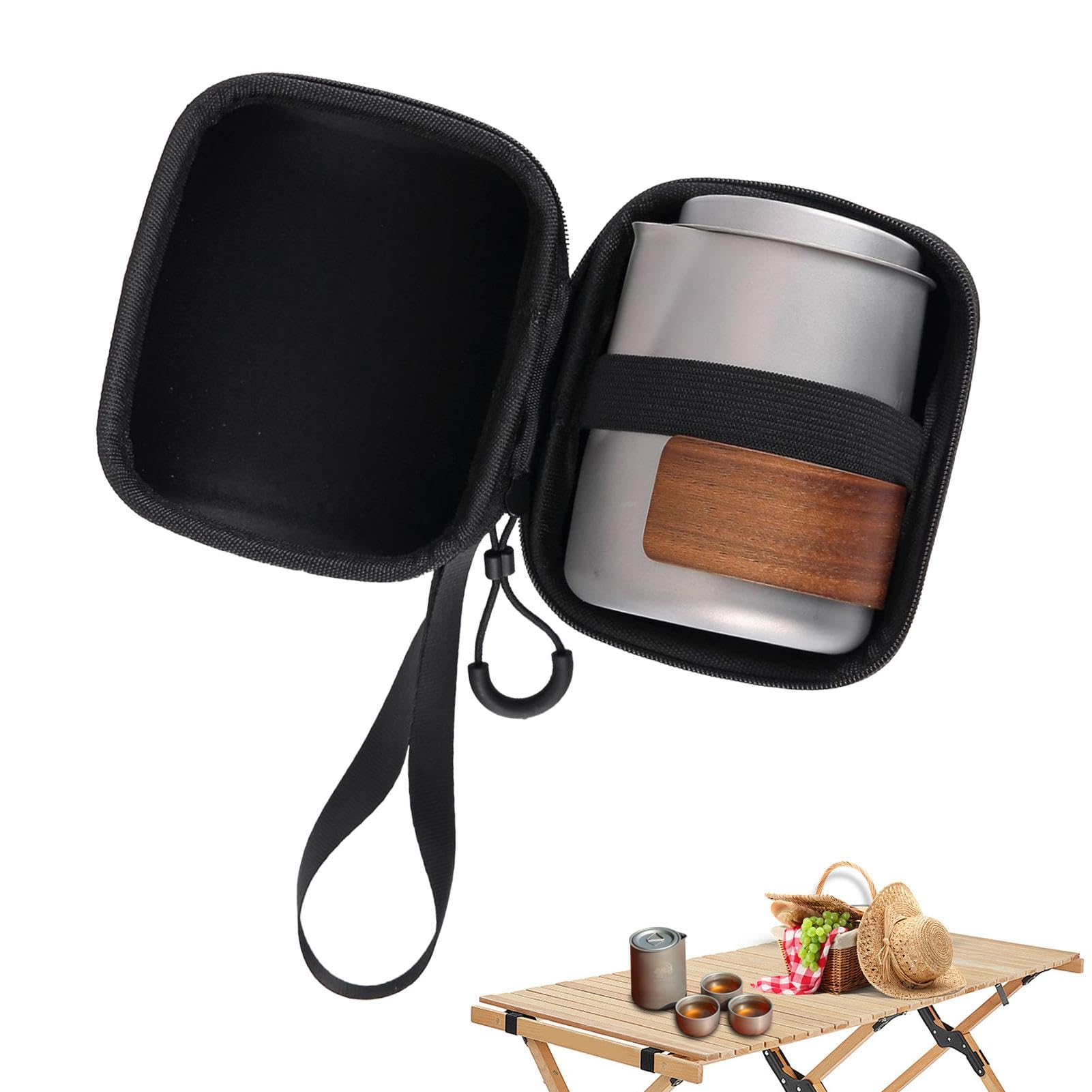 Stainless Steel Camping Kettle | Travel Camping Kettle | Backpacking Kettle Kit |Stainless Steel Teapot with Large Capacity, Camping Cookware Set for Outdoor Adventure, Hiking, Backpacking