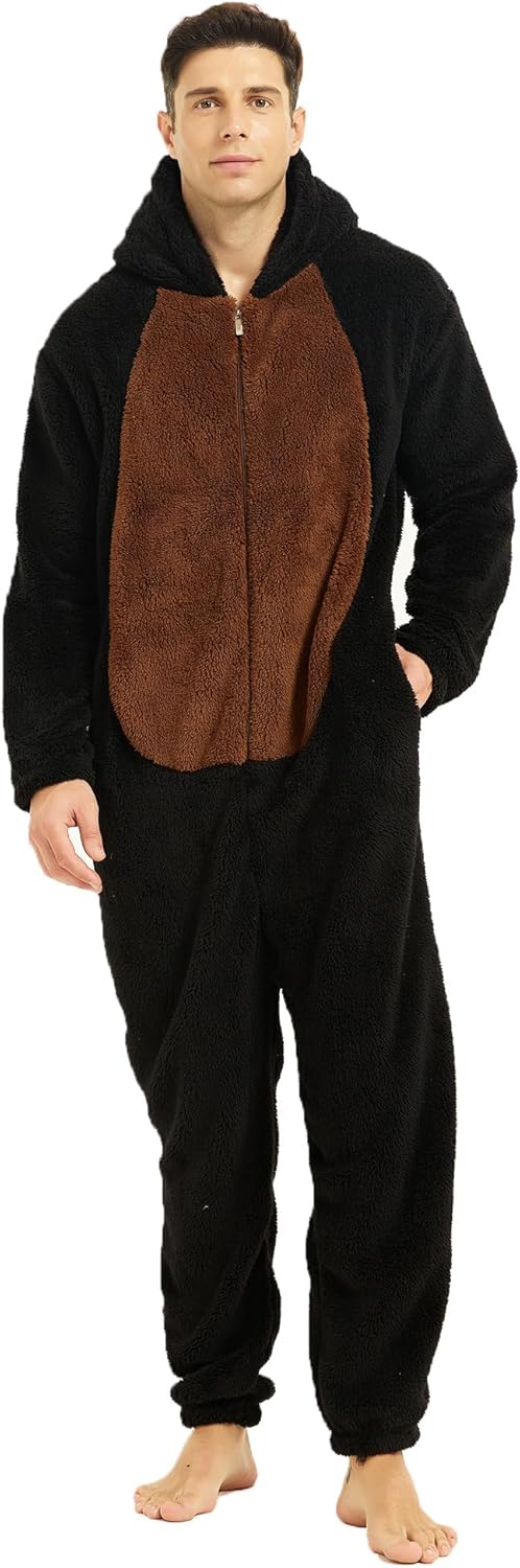 III HHONS Onesie Adult Costume Animal Pajamas Halloween Cosplay Sleepwear for Women/Men - Image 5