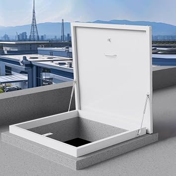 Vibeo Roof Hatch Rooftop Hatch Cover Plate, Rainproof Roof Skylight Cover for House Loft, Galvanized Powder Coated Steel Roof Access Hatch, Cellars Exit Lid20x16in/51x40cm