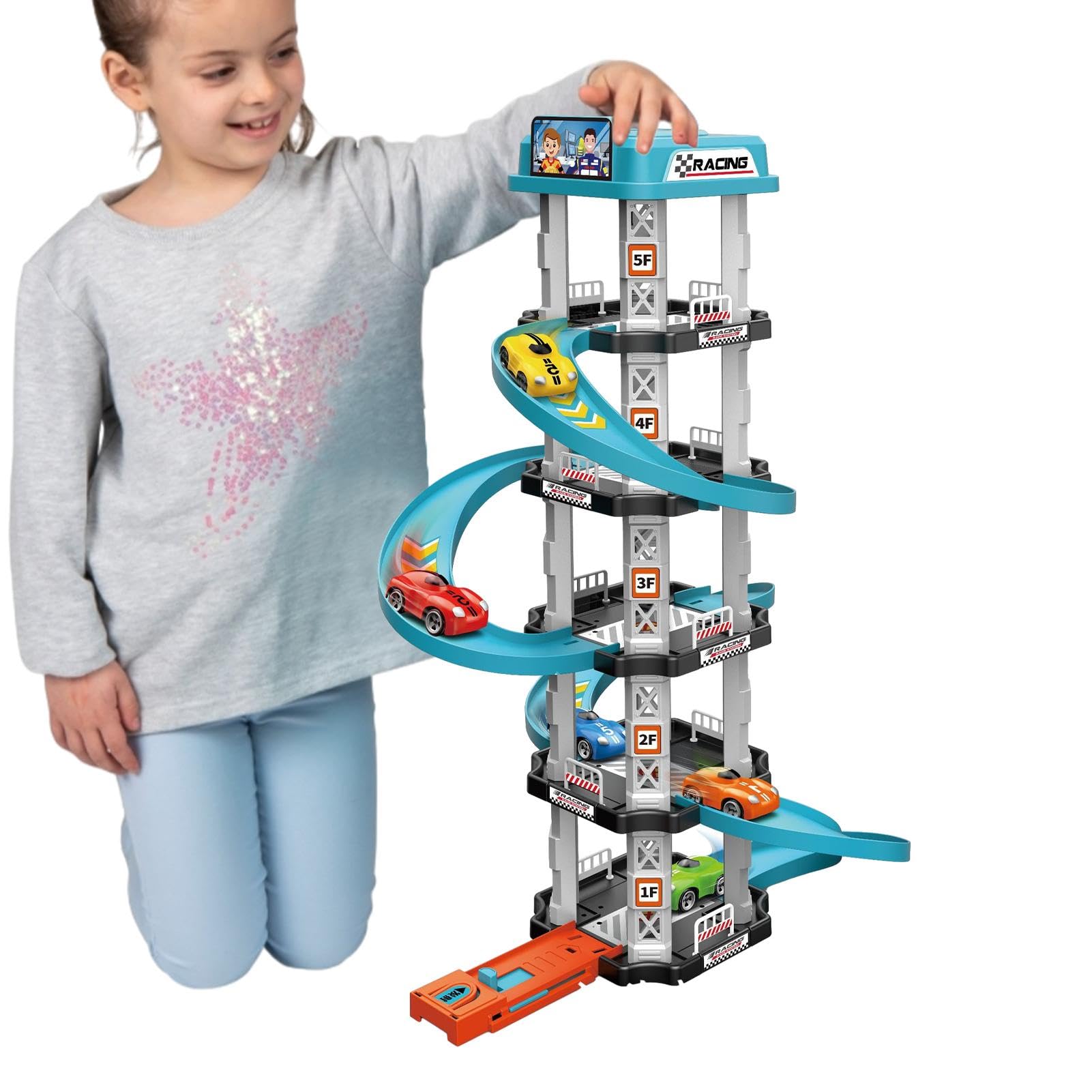 Set Garage Parcheggio Giocattolo Con Rampa - Pista Per Macchinine, Educativo E Interattivo Per Bambini