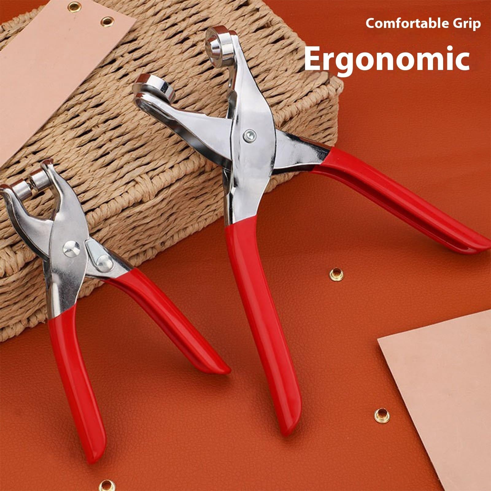 Metall Ösenzange für 6 mm / 12 mm Öseninstallation, ergonomischer, reduziert Ermüdung bei längerem Gebrauch, handgefertigtes Ösenzangen Werkzeug