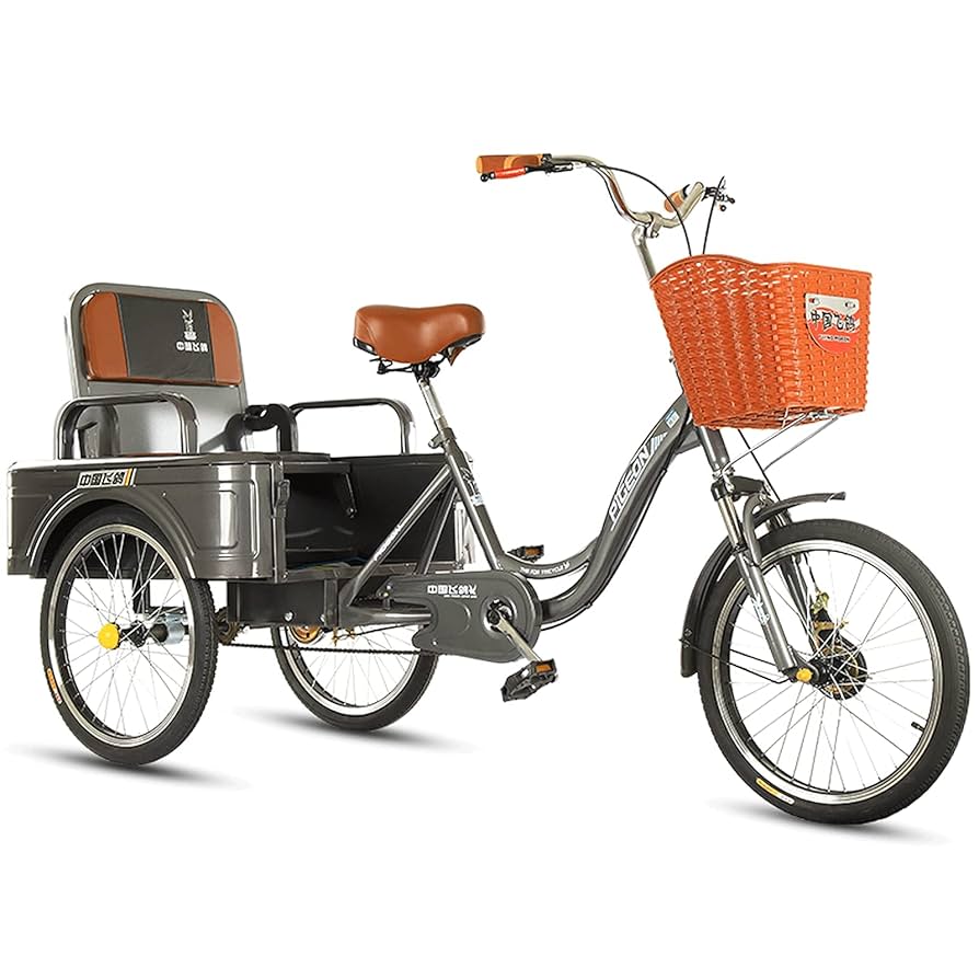 三輪自転車　前後カゴ付き Amazon.co.jp: 大人用三輪車3輪自転車20インチシングルスピード