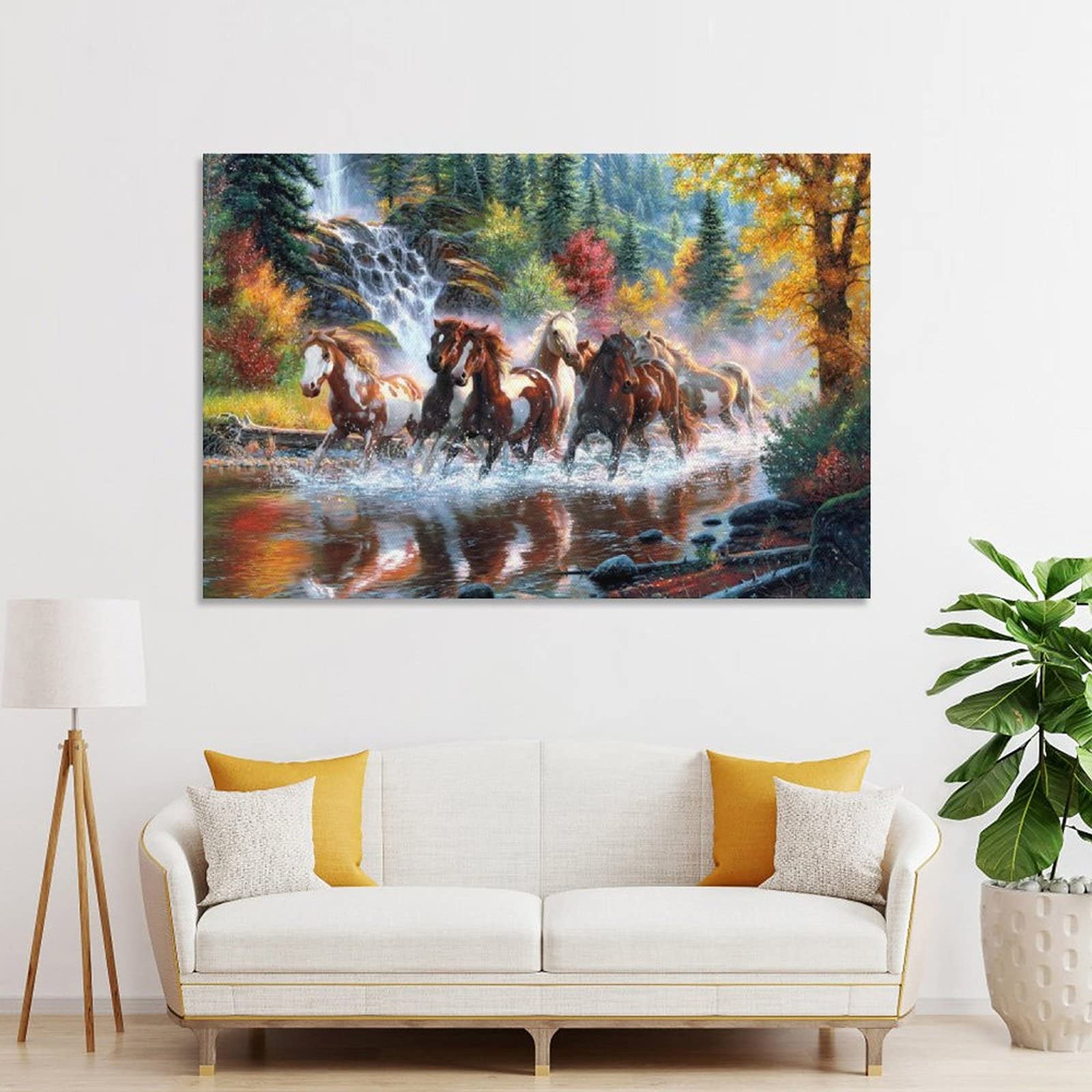 Amazon.co.jp: 動物の水彩馬のポスター Xu Beihong 8 Chun Map