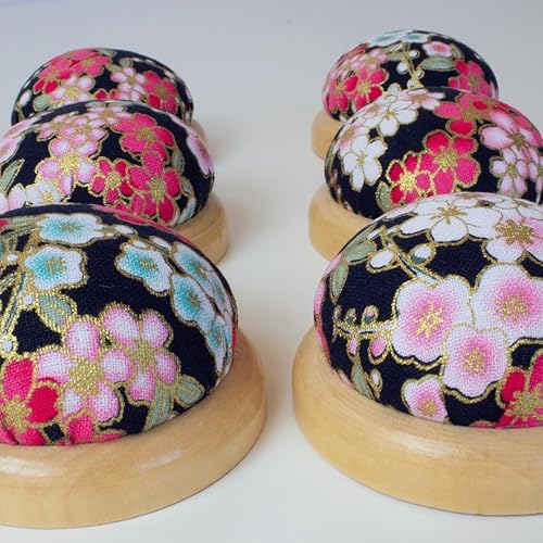 Miniatura 7 de Cojín con base de madera (flores japonesas azules)