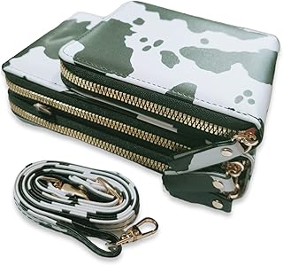 High quality Shoulder female Functional Multi Pocket Crossbody Bag Cell Phone Purse Wallet animals Pattern (Dairy Milk Cow)