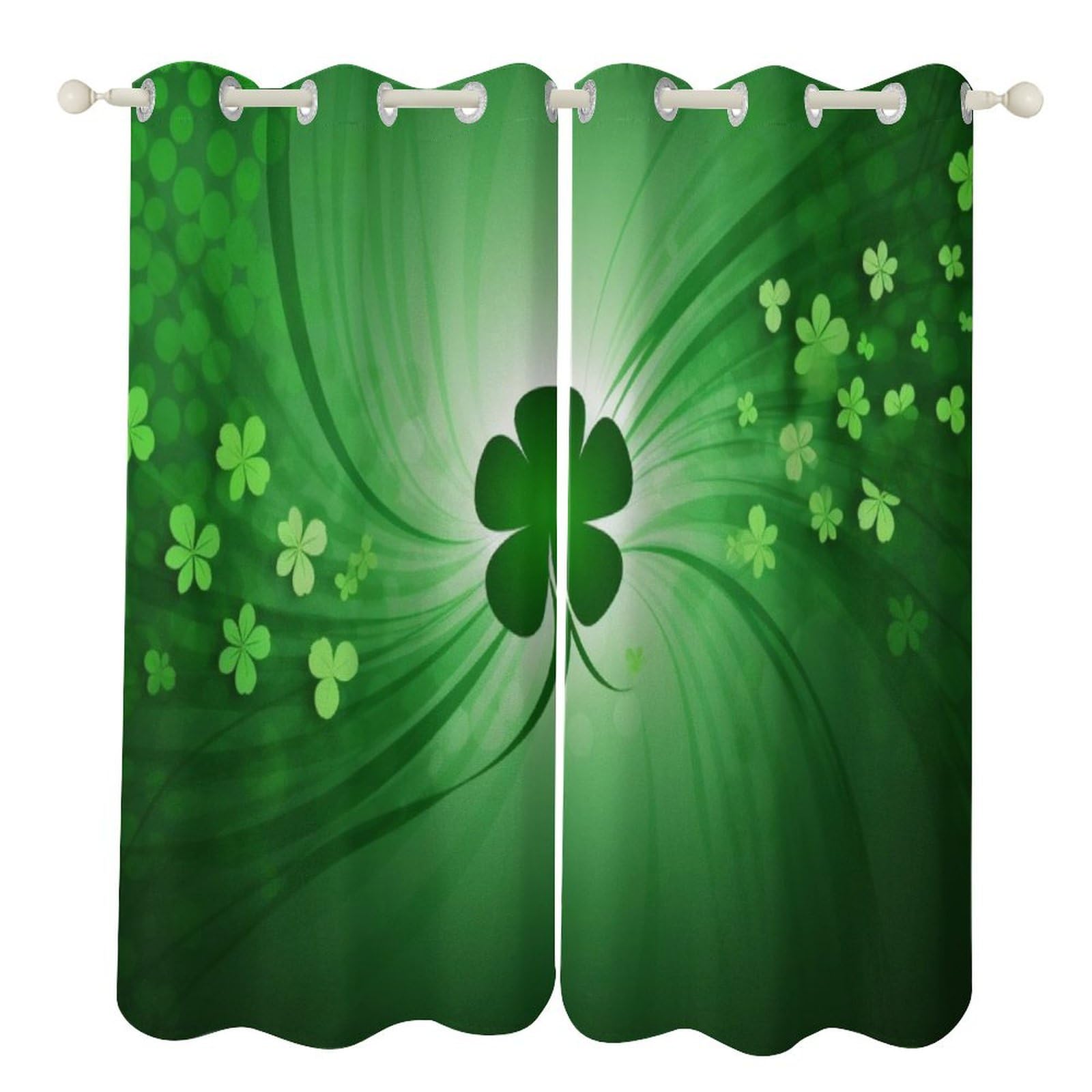Rideaux occultants thermiques anti-lumière 132x183 motif Saint-Patrick