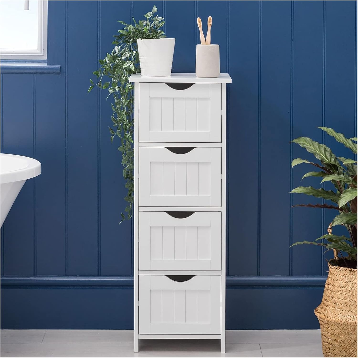MAENGRE Bathroom with 4 Drawers, Chest of Drawers, Bathroom