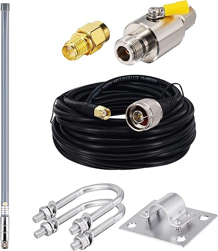 915MHZ LoRa Antena Gateway Antena impermeable 5.8 dbi 915Mhz Fibra de vidrio Lorawan Omni Antena con cable de baja pérdida de 16.4 pies Pararrayos