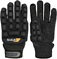 Grays International Pro Black Left Medium Field Hockey Gloves - Climagrip Palm, Superior Flexibility for Outdoor Play