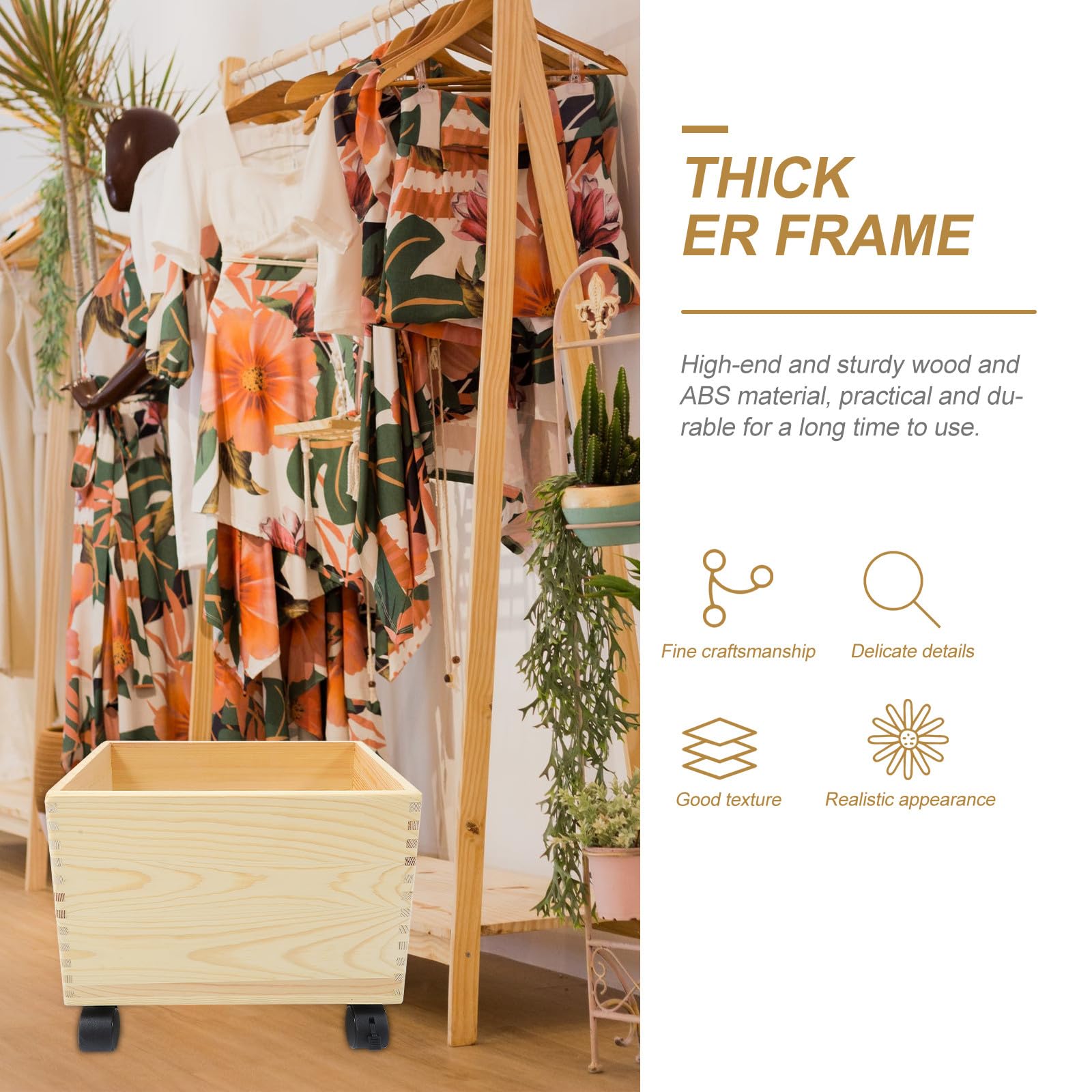 SUPVOX Caja de Almacenamiento de Madera Ruedas para Uso Múltiple, Diseño Práctico y Material Abs Duradero, Adecuado para Organizar Artículos Diversos Hogar