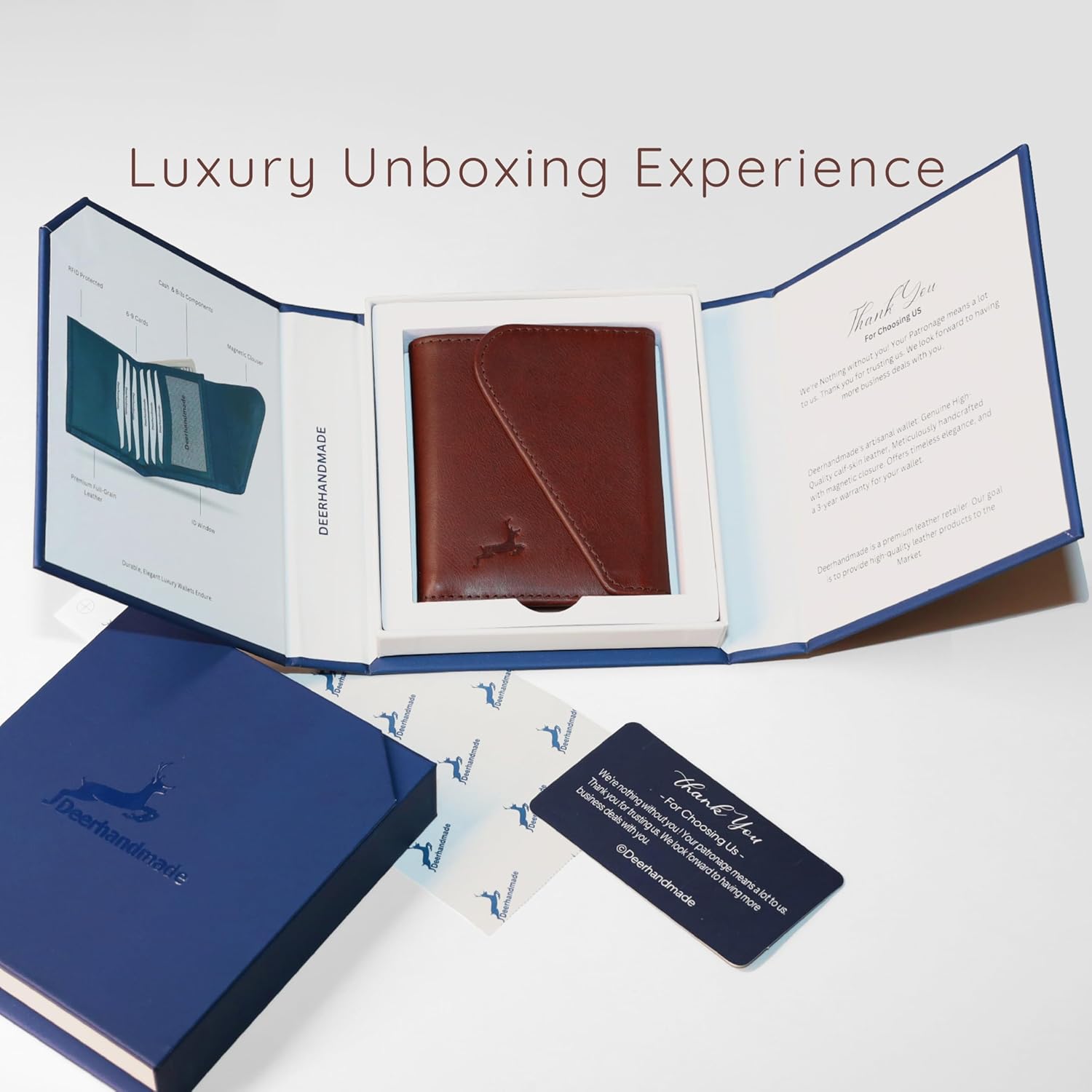 Full-Grain Leather Wallet for Men, Handcrafted Mens Bifold Wallet with RFID Blocking, Magnetic Closure, Slim Minimalist Thin Design, Holds 12 Cards, Book Shaped Gift Ready Box, 3-Year Warranty - Image 5