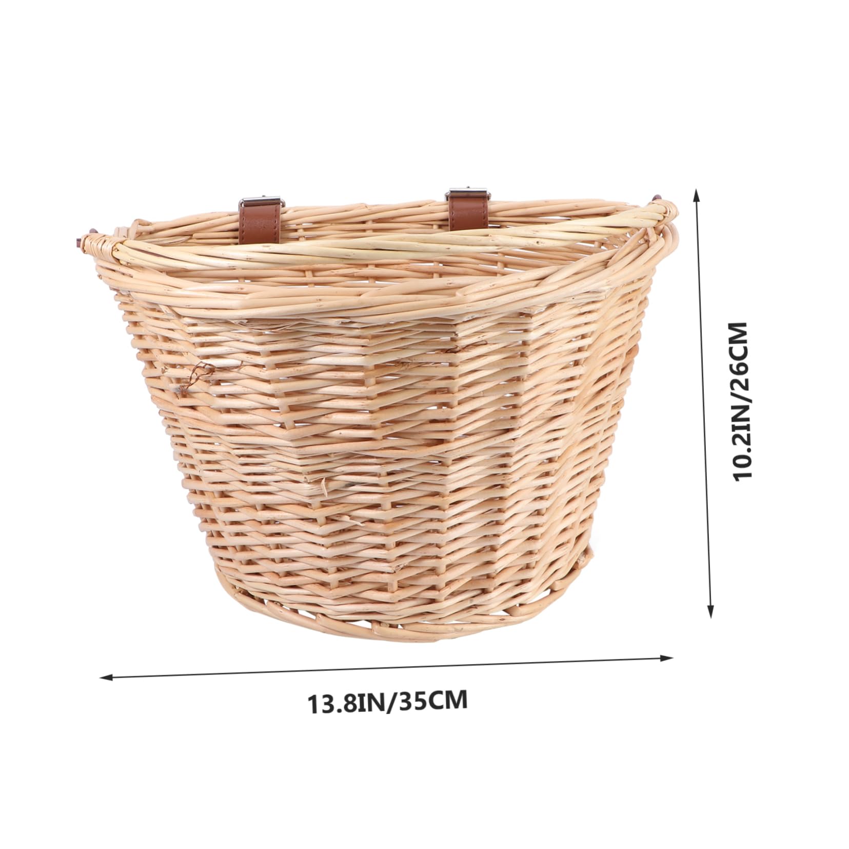 TOYANDONA Cesta de Bicicleta canastas de Mimbre Cesta de Mimbre Cesta de Picnic de Mimbre Tejido Cesta Delantera Canasta de ratán De Madera Marrón