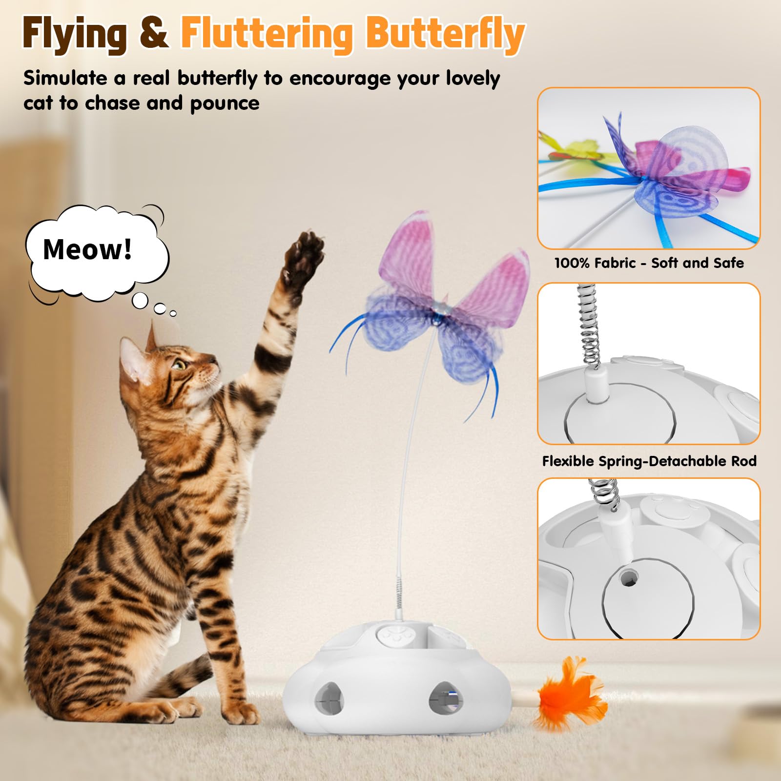 Juguetes para gatos, juguete interactivo inteligente de caza para gatitos de interior, juguete electrónico de movimiento automático para gatos aburridos para interiores, recargable por USB