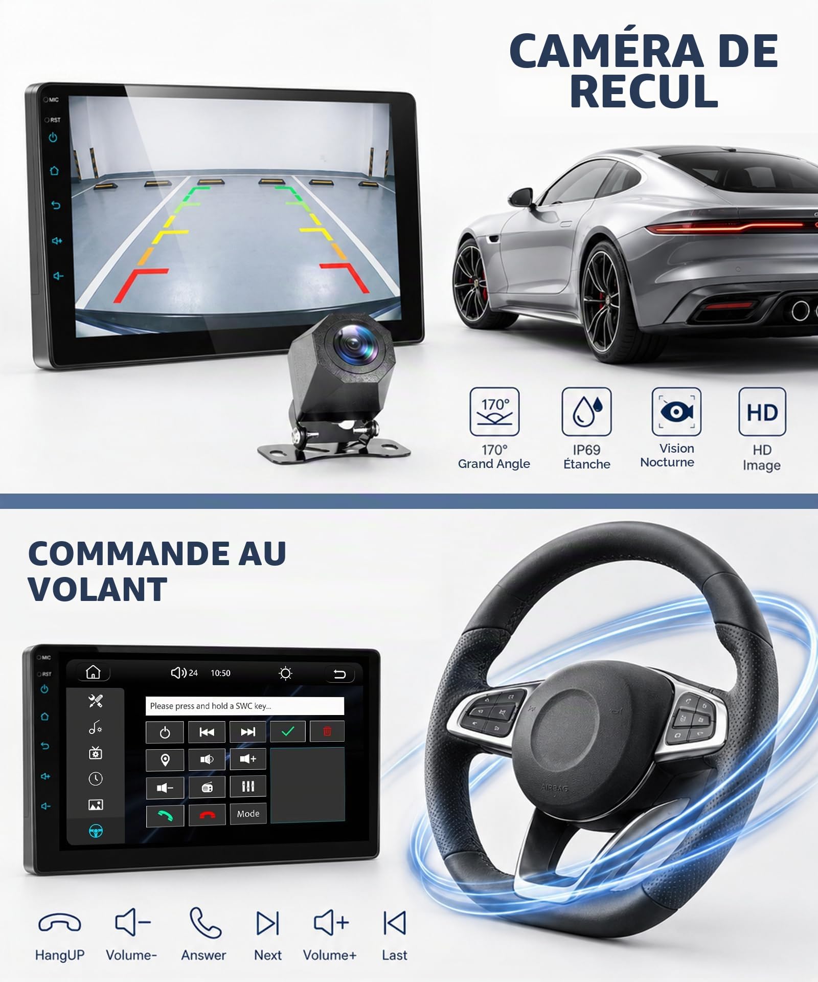 Rimoody Autoradio pour Nissan Micra K12 2002-2010 Carplay sans Fil, 9 Pouces Écran Tactile IPS, 2 Din Radio avec Android Auto, Mirror Link, Bluetooth, FM/RDS, DSP, Commandes au Volant Caméra de Recul
