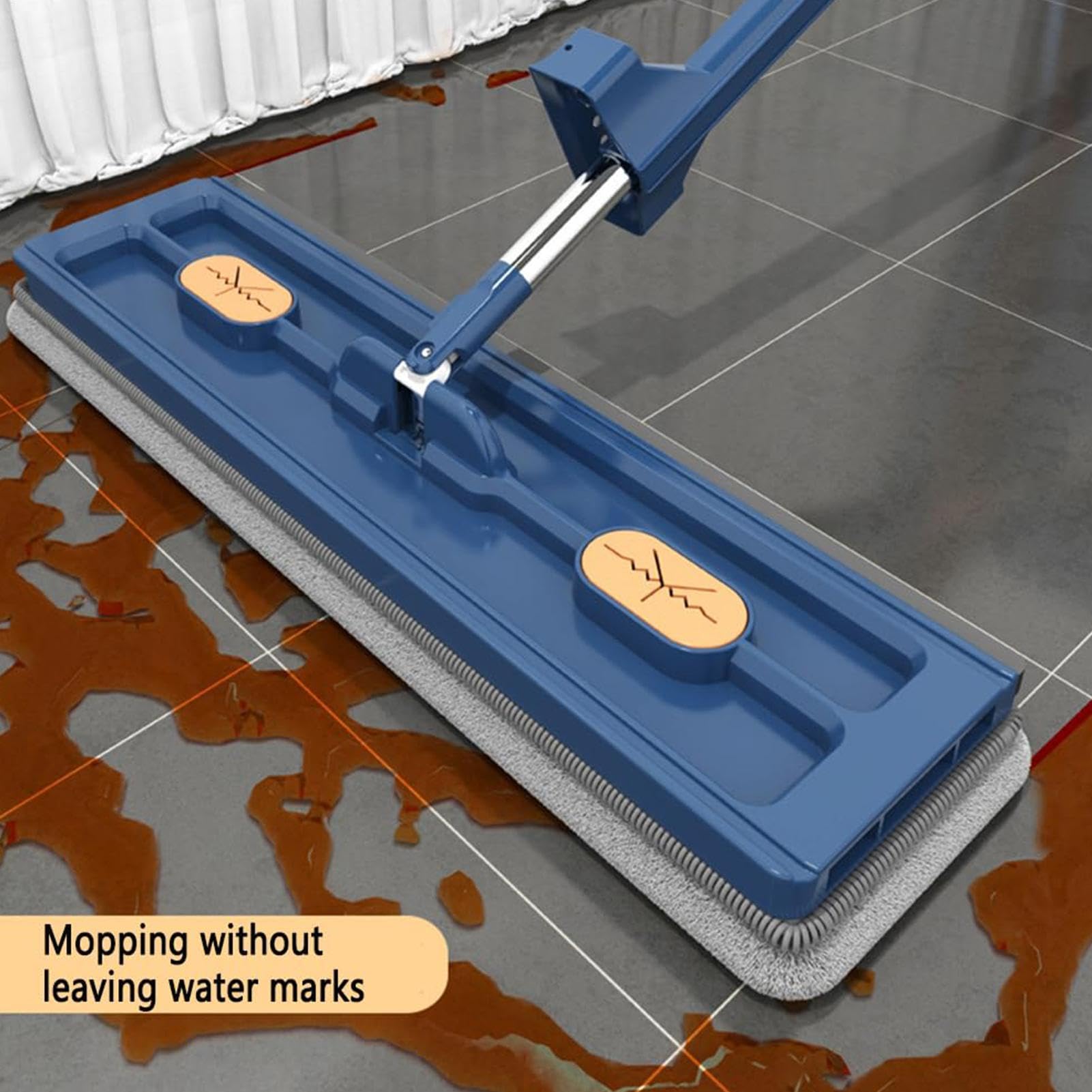 Fregona Plana De Limpieza - Mopa Autoescurrible con Cubo, Mopa Polvo Seco | Y | Limpiador De Suelos con 2 Almohadillas Microfibra Reutilizables para Azulejos Ceramica Madera