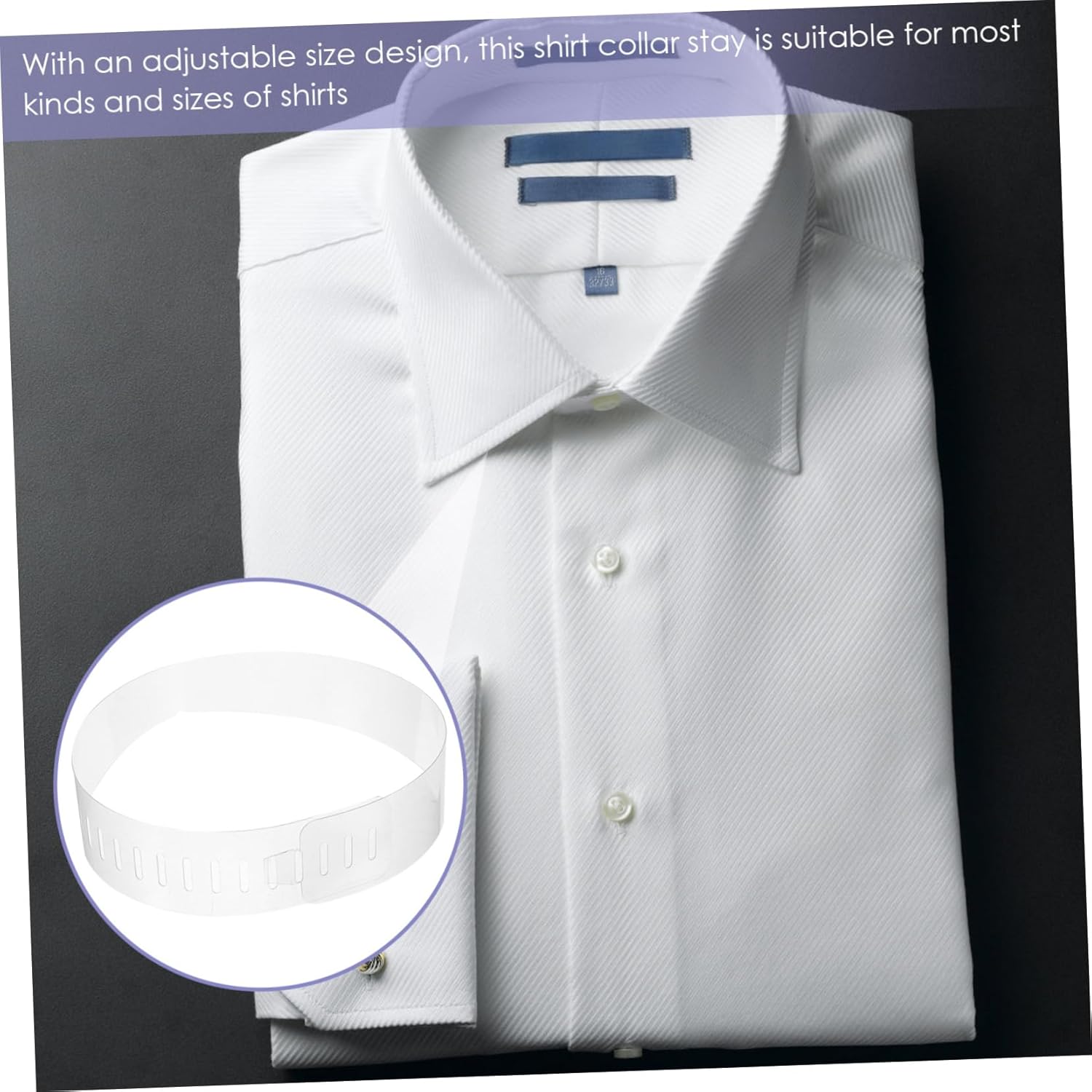 Healeved 100pcs PVC Shirt Collar Support Stays Plastic Collar Inserts for Men's Dress Shirts Easy to Use Fixing Stays for Formal Wear