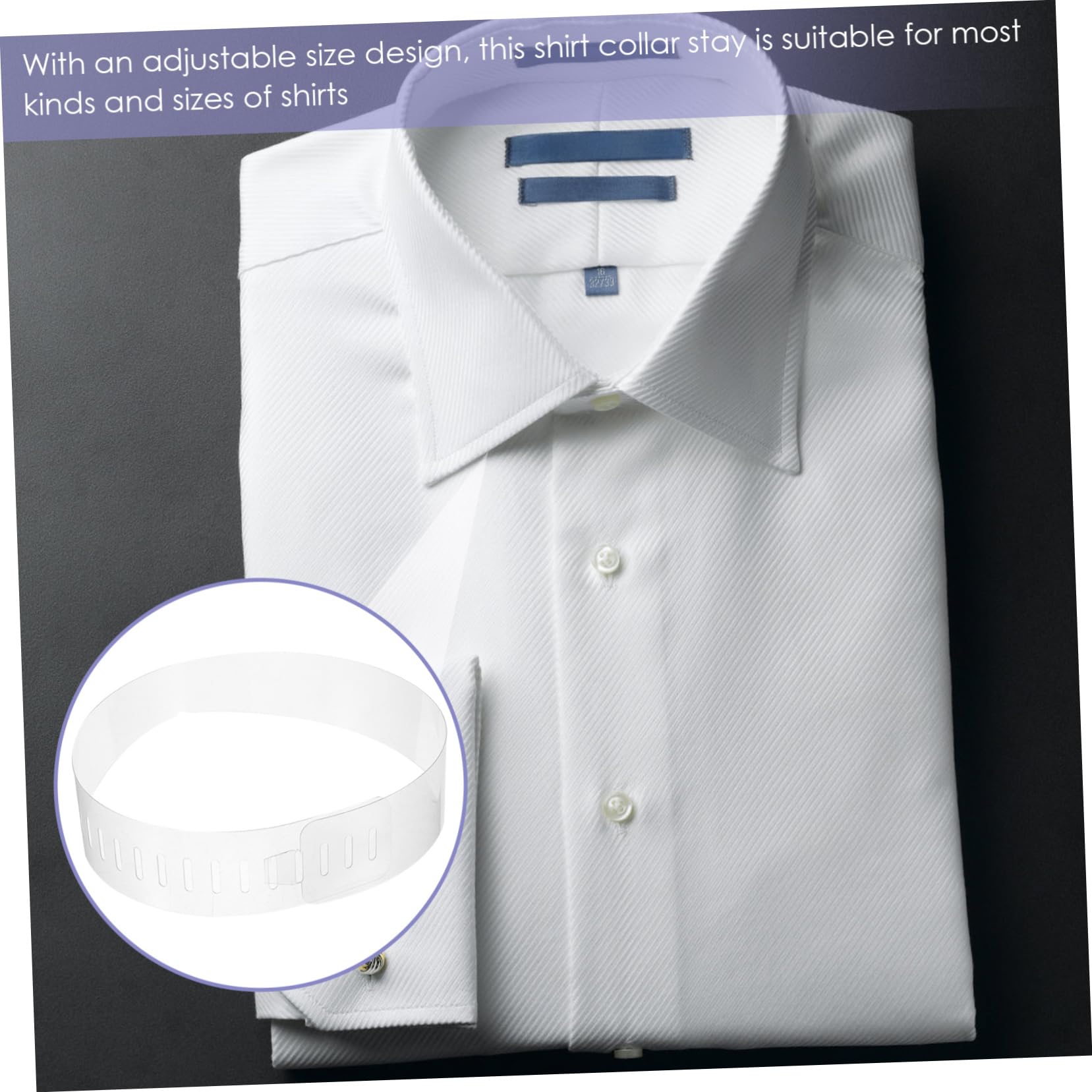 Baluue 100 Piezas Collar de Pvc para Fijación de Cuello de Camisas Varillas de Plástico Soporte para Cuello para Hombre