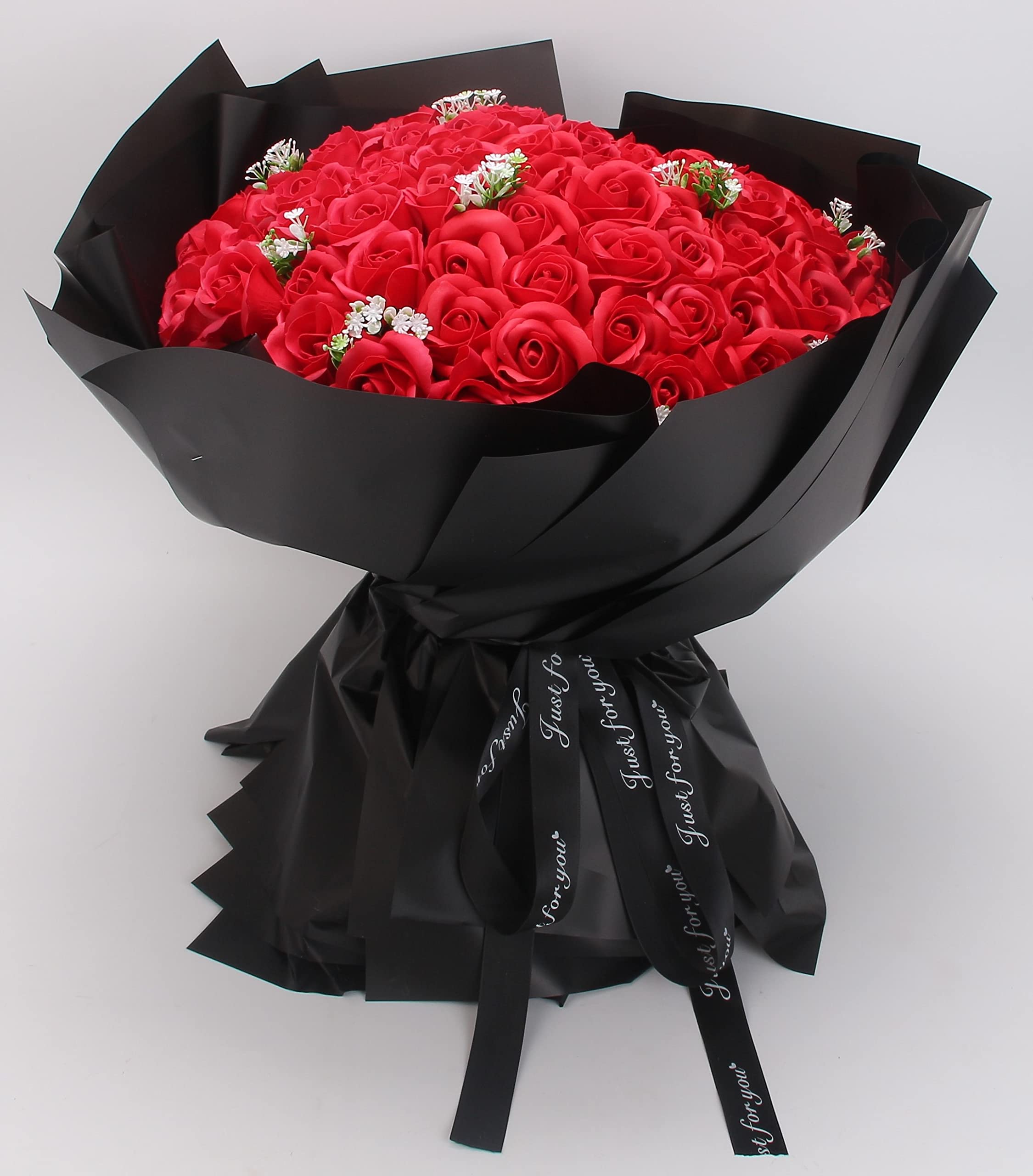 SCAMPER ソープフラワー 花束 バラ ブーケ レッド 100本 Amazon｜SCAMPER ソープフラワー 花束 バラ ブーケ 誕生日 プレゼント