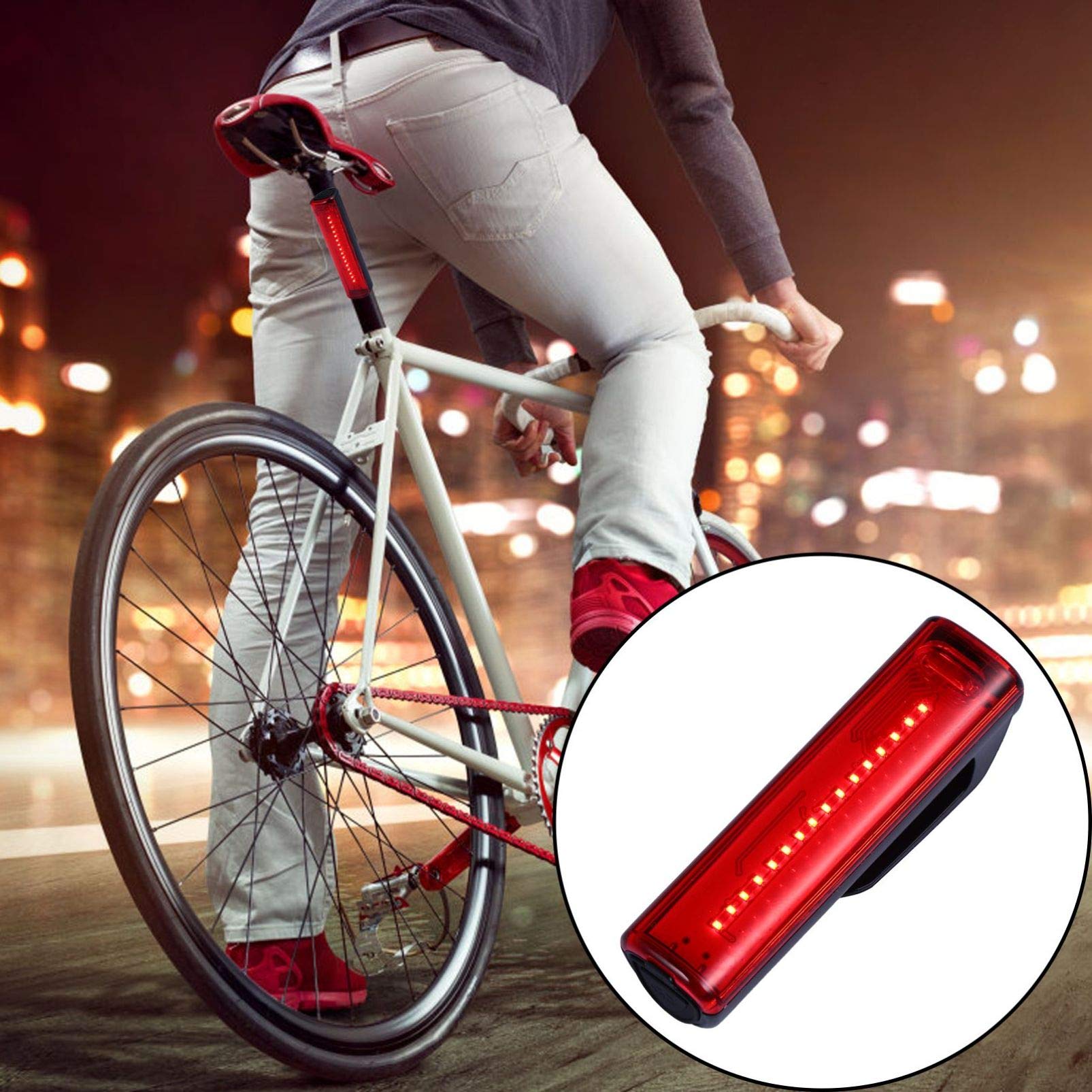 Happyyami Luces Traseras De Bicicleta Condujo Led Centro Luz De La Luz del Casco Luces Recargables Accesorios Faro Luz De Fondo Frente Ciclo Rojo Componente Electrónico