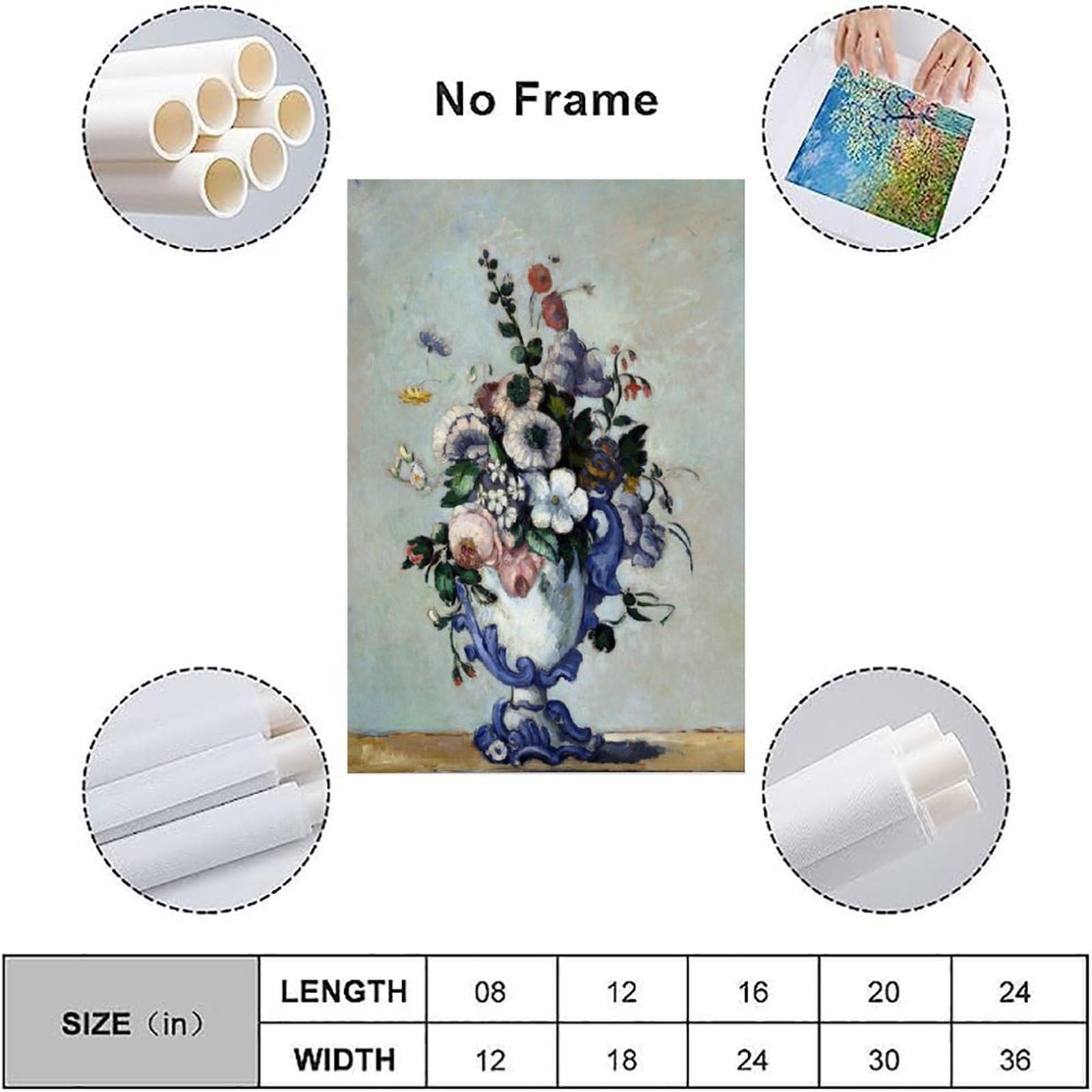 Amazon.co.jp: ポール・セザンヌ 1876年作「ロココ花瓶の花