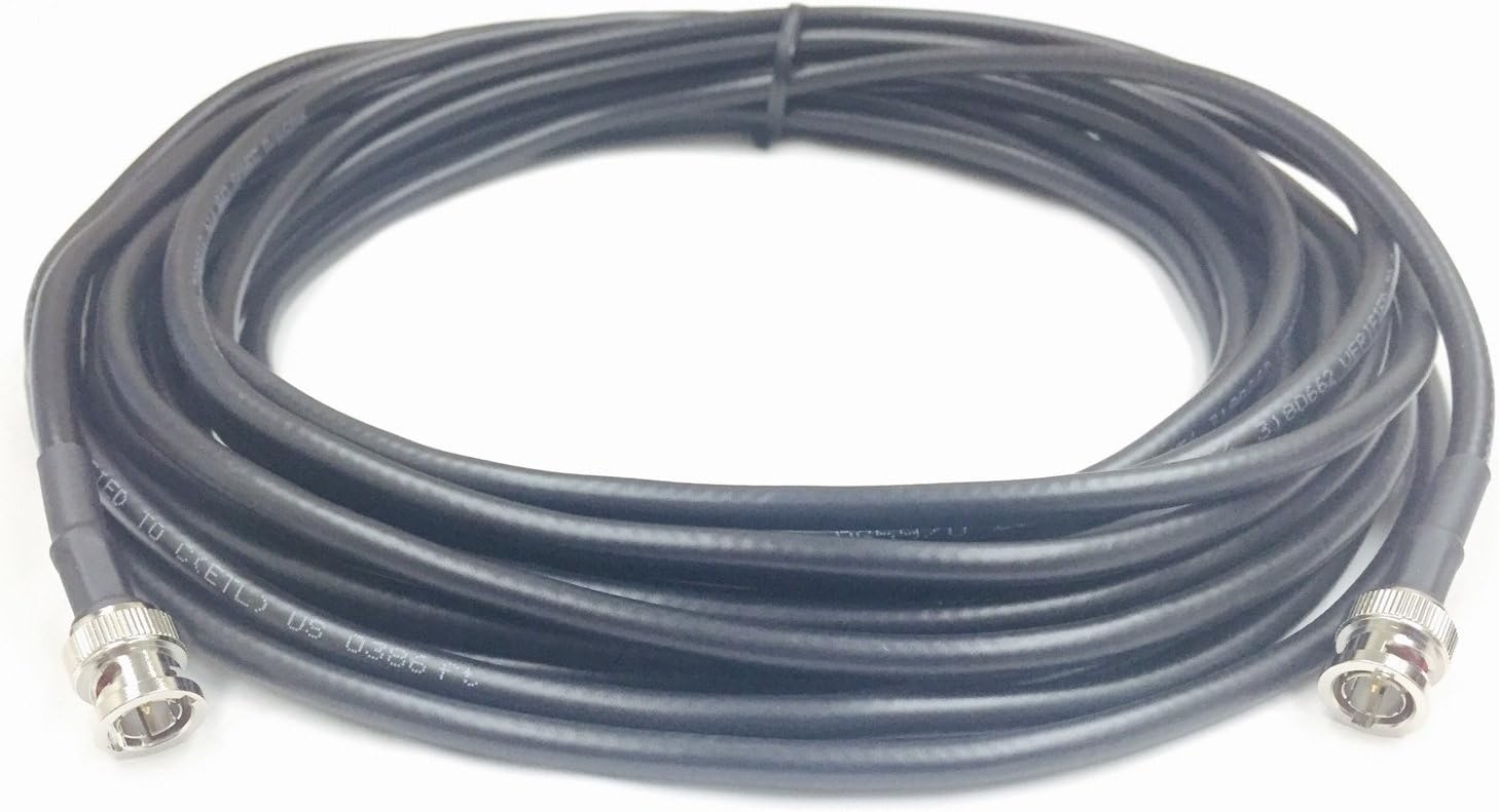 100 Foot BNC Composite Video Cable RG59 75 Ohm Black assembled in U.S.A by Custom Cable Connection