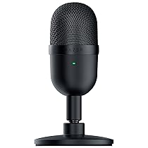 Razer Seiren Mini – USB Microfono a condensatore da Streaming Ultra-Compatto (Schema di rilevamento supercardioide, Solido Supporto inclinabile, Supporto Antiurto Integrato) Nero