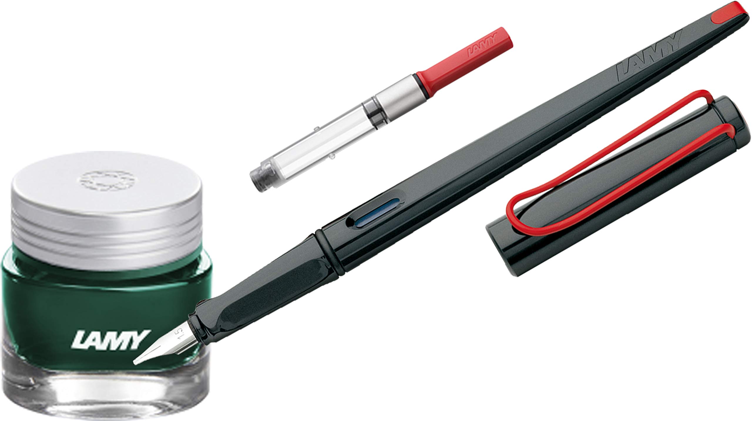 Lamy Kalligraphie-Set (Füller + Tinte + Konverter, Dunkelgrün)
