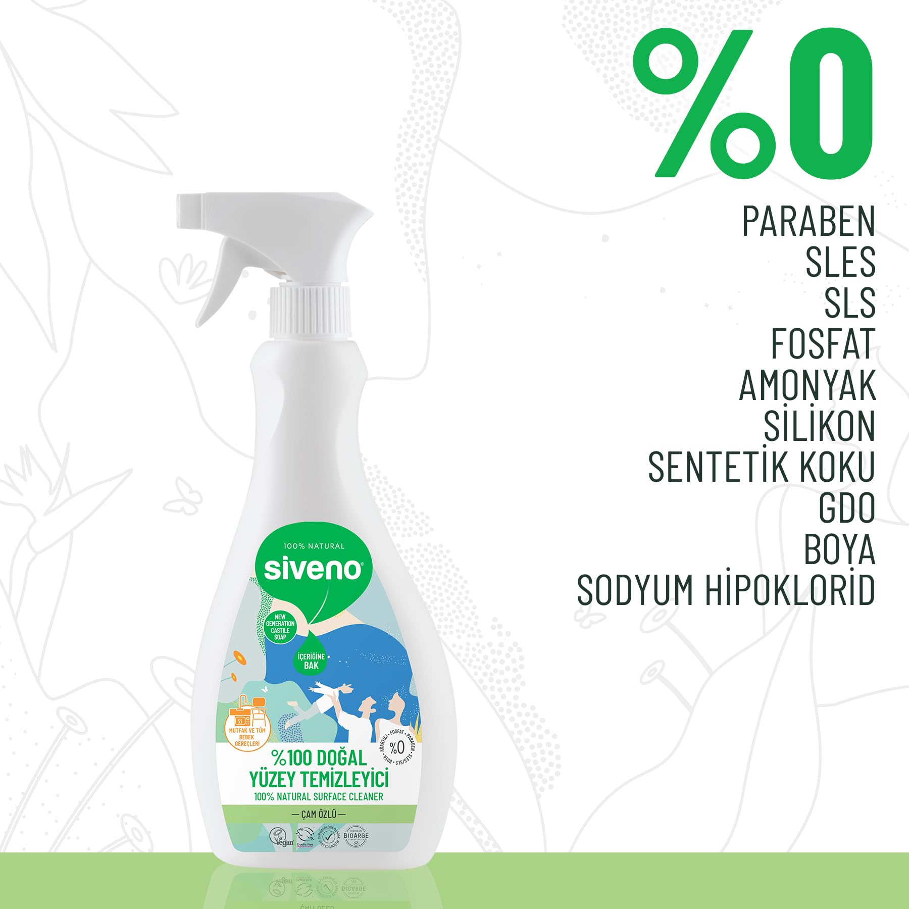 Siveno 500 ml Doğal Yüzey Temizleyici