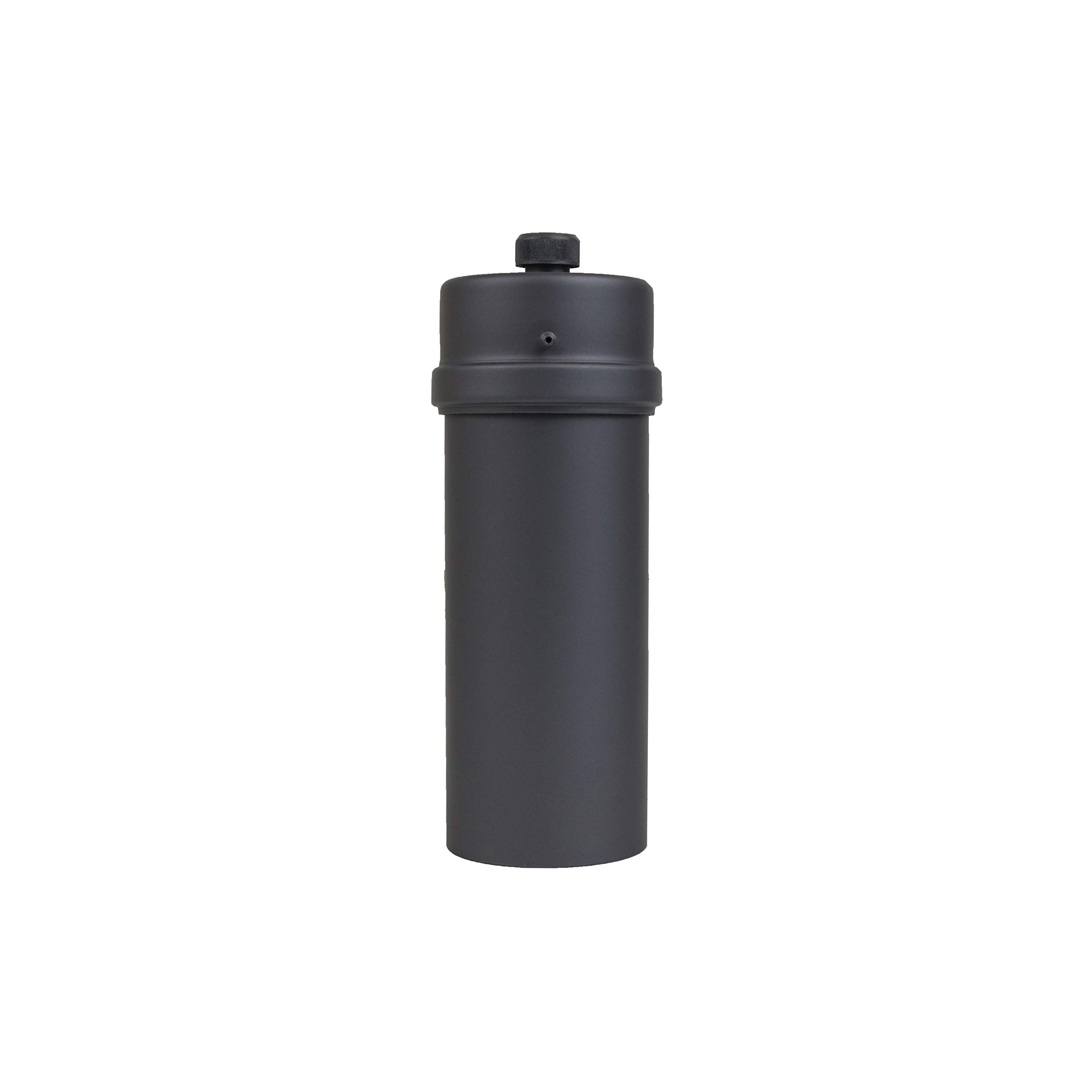 Tubo a gomito per canna fumaria a pellet, diametro 80 mm, colore grigio e nero (pezzo a T con capsula, nero).