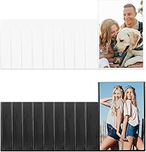 HaoChen 20 PcsCadre Photo Magnetique Frigo 6,5 x 9,5 cm, Cadre Magnetique Frigo, Cadre Aimanté photo pour réfrigérateur, compatibles avec Polaroid et Instax Mini (noir, blanc)