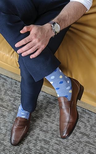 Miniatura 7 de Pierre Henry - Calcetines por encima de la pantorrilla para hombre (9 pares) Calcetines de algodón sobre la pantorrilla Calcetines largos que se