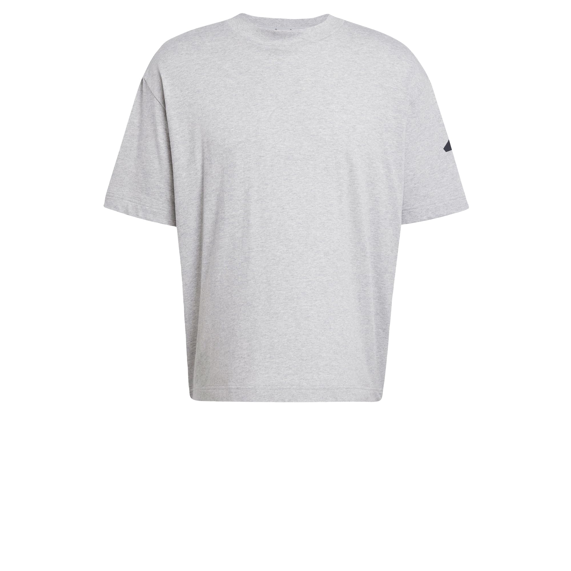 adidas Men's Essentials Lose FIT Three BAR TEE, Medium Grey Heather/Black, XS