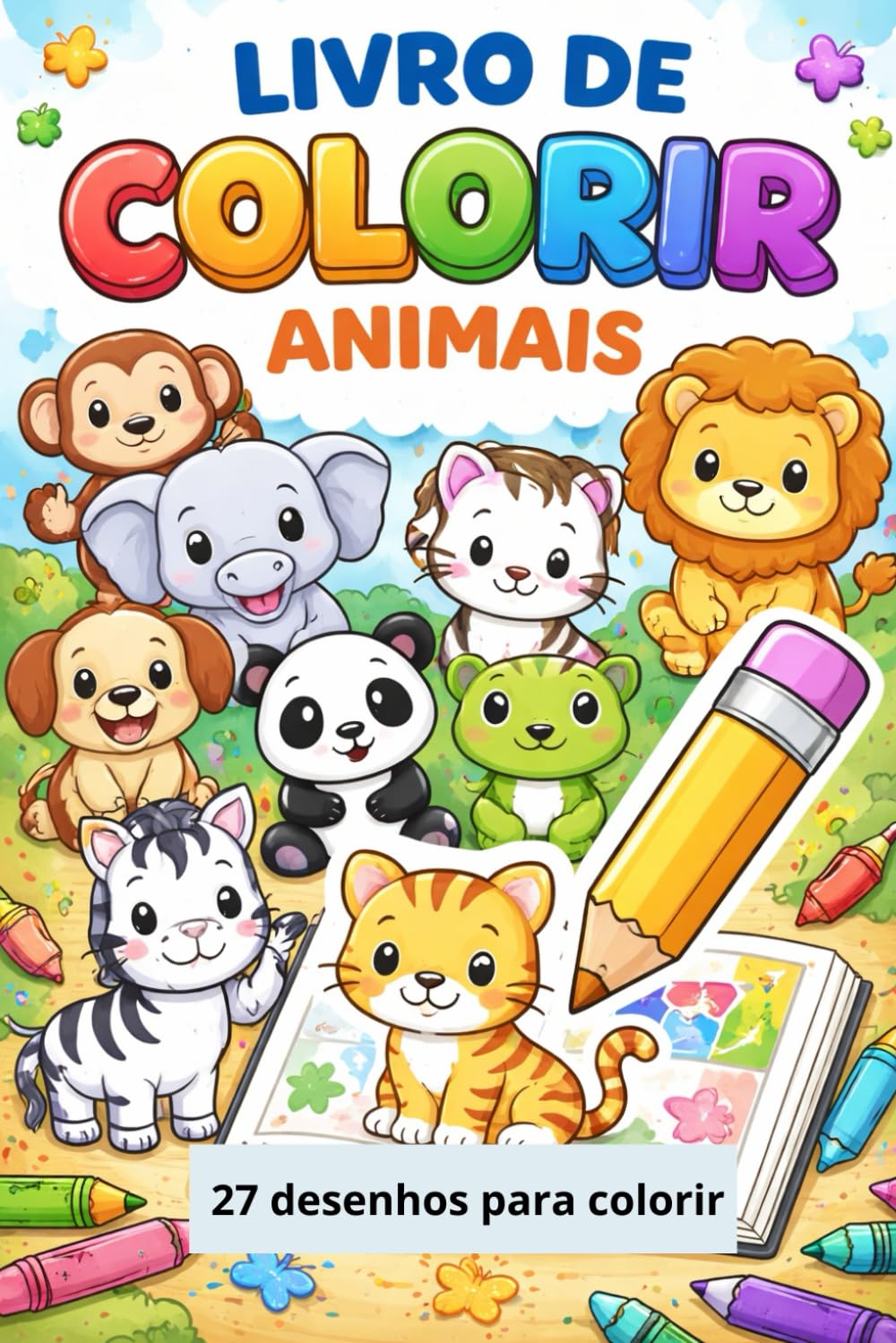 livro de colorir infantil- animais: livro de colorir 27 desenhos para colorir