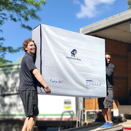 Bolsa de colchón de plástico para almacenamiento en movimiento, funda de colchón impermeable con cremallera de 6 mil, protector de colchón para