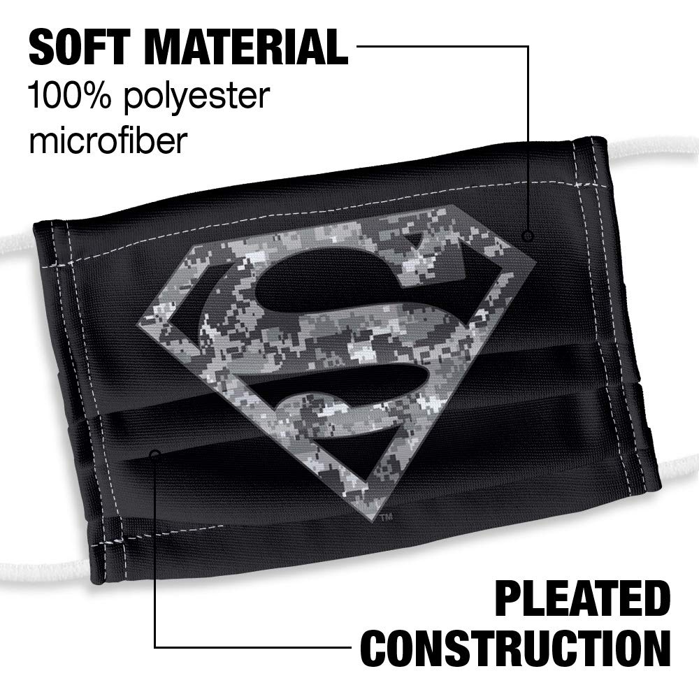Popfunk Superman Kids Urban Camo Shield 1-Ply Reusable Face Mask Covering - 1 Count (Pack of 1)