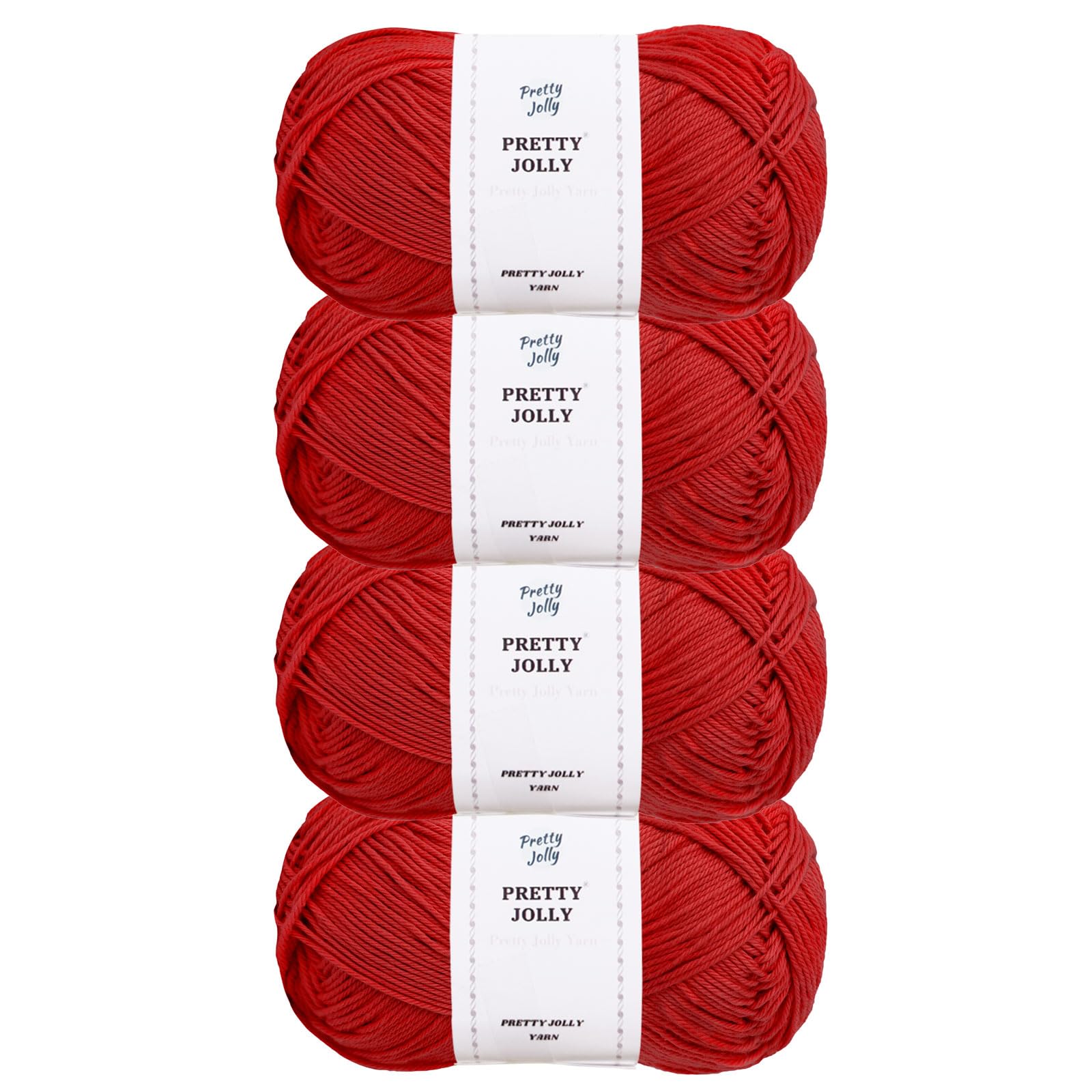 Pretty Jolly 4 Skeins Soft Baby Yarn, 100% Cotton, Crochet & Knitting, 4 Ply, Fingering Weight