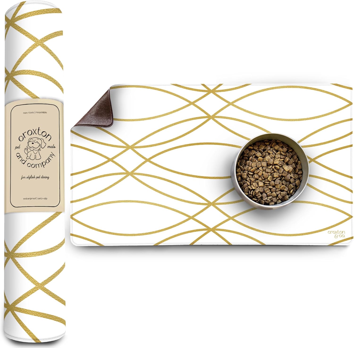 CROXTON & CO. Signature Dog Food Mat Superior Durability Comfy Thickness Easy